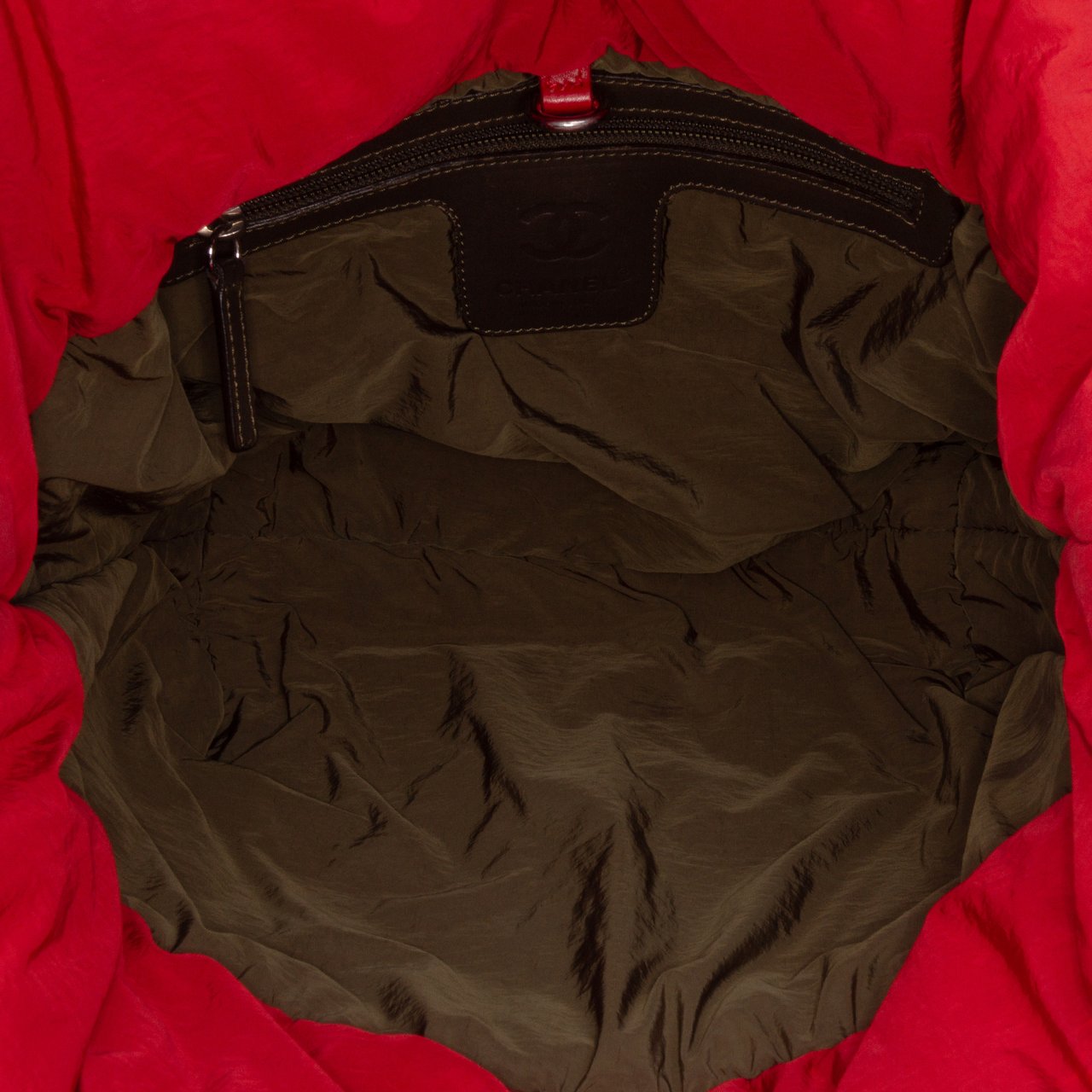 Chanel Small Quilted Nylon Coco Cocoon Tote Rood