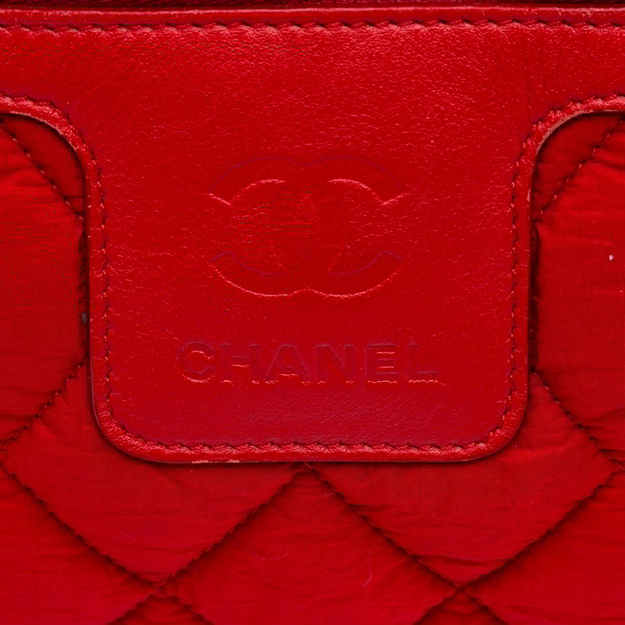 Chanel Small Quilted Nylon Coco Cocoon Tote Rood