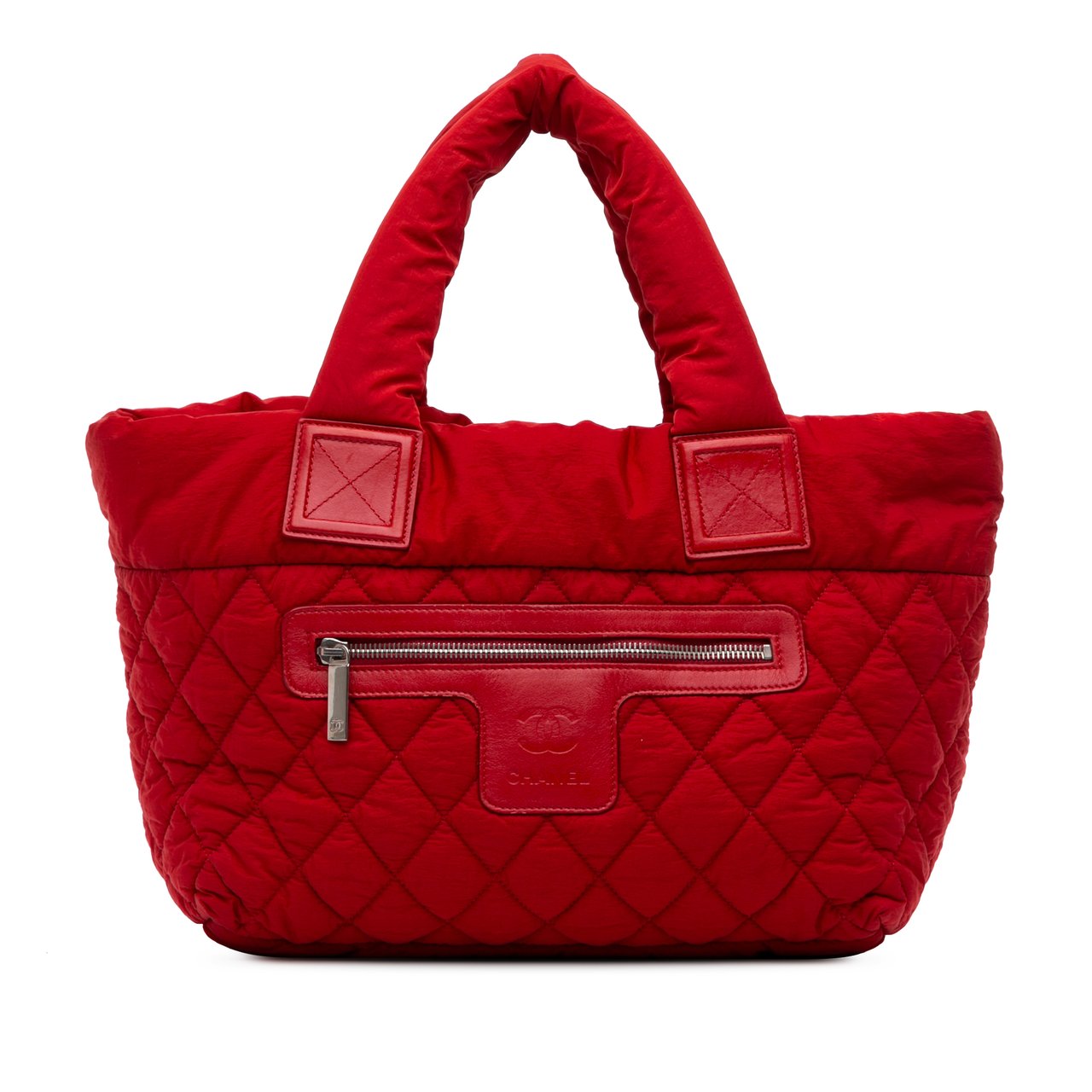 Chanel Small Quilted Nylon Coco Cocoon Tote Rood