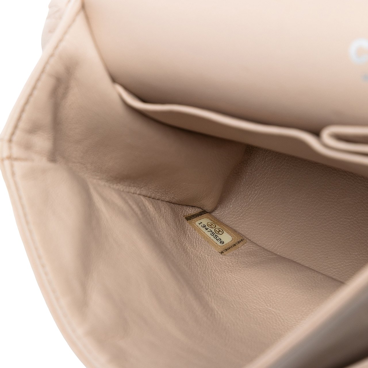 Chanel Medium Classic Lambskin Camellia Stitched Double Flap Bruin