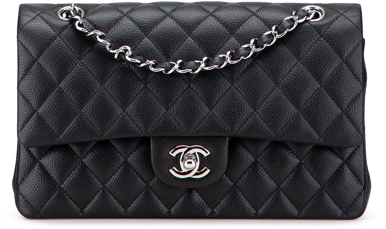 Chanel Medium Classic Caviar Double Flap Zwart