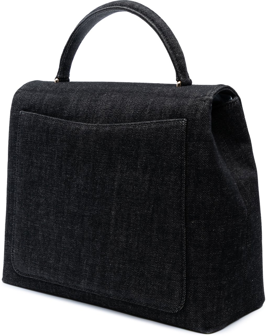 Chanel CC Denim Kelly Top Handle Bag Zwart