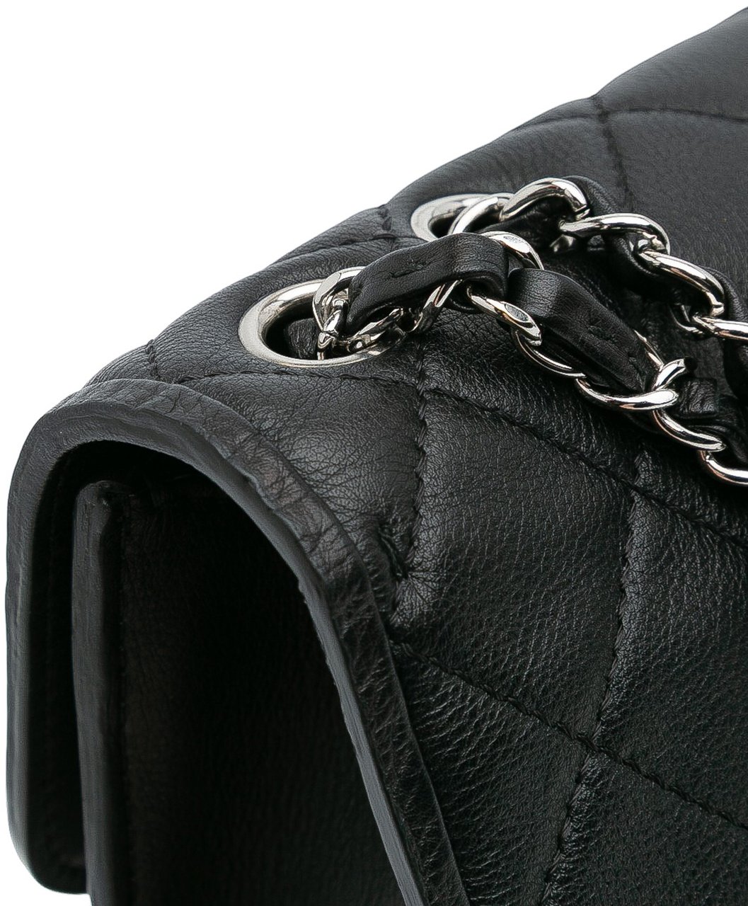 Chanel CC Quilted Lambskin Single Flap Zwart