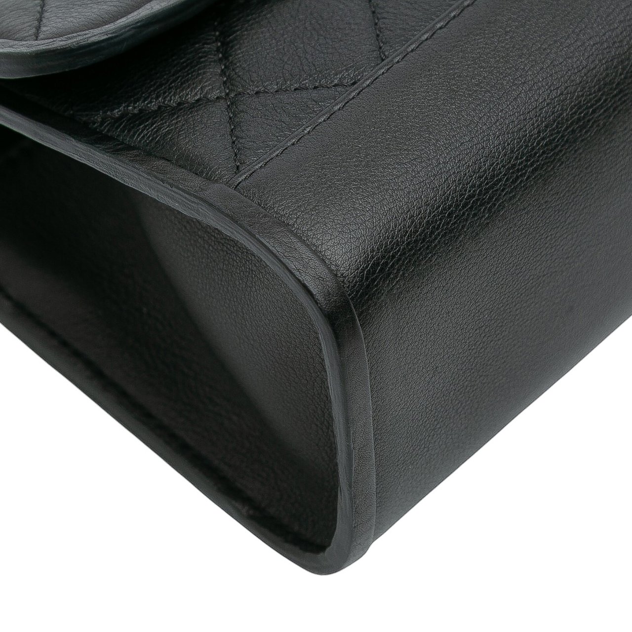 Chanel CC Quilted Lambskin Single Flap Zwart