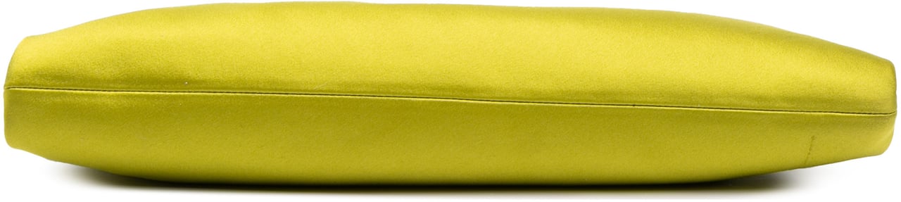 Chanel Satin Crystal Camellia Evening Frame Clutch Groen
