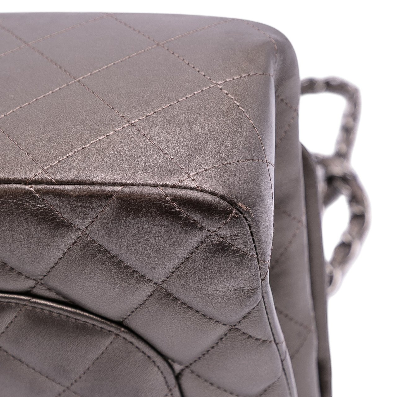 Chanel Jumbo Classic Lambskin Double Flap Grijs