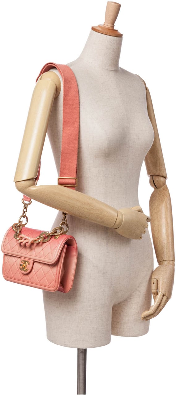 Chanel Small Quilted Caviar Sunset On The Sea Flap Roze