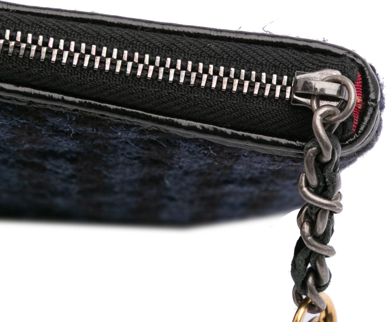 Chanel Quilted Tweed and Calfskin Embroidered Gabrielle Clutch Blauw