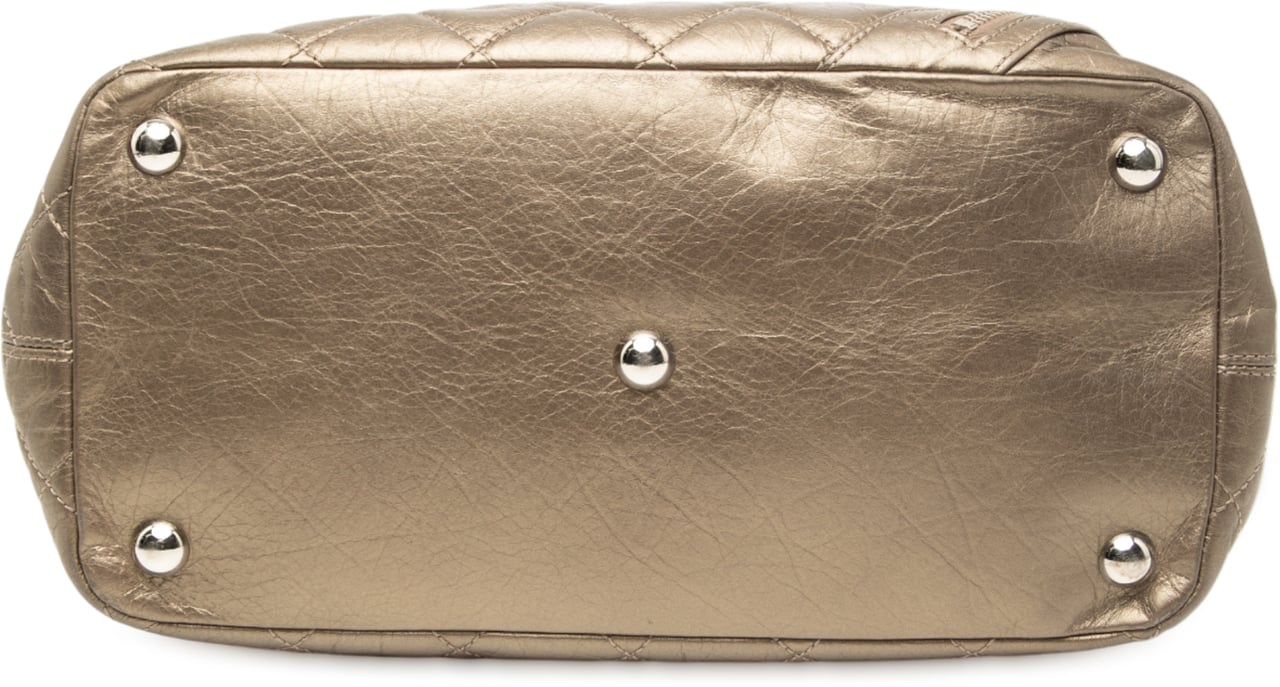 Chanel Large Aged Calfskin Cotton Club Tote Goud