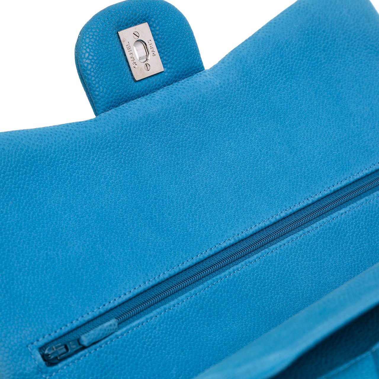 Chanel Jumbo Classic Caviar Double Flap Blauw