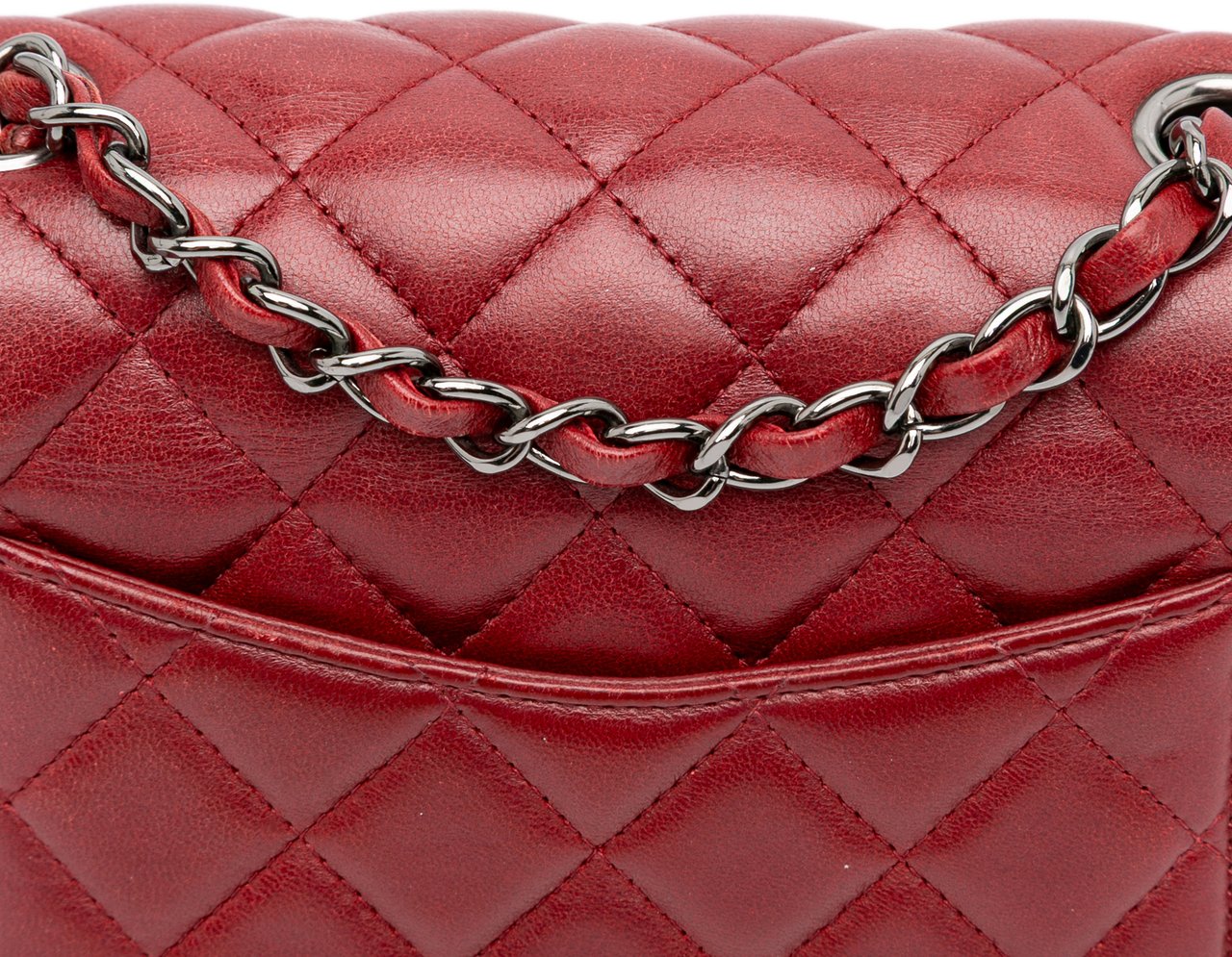 Chanel Mini Square Classic Lambskin Single Flap Rood