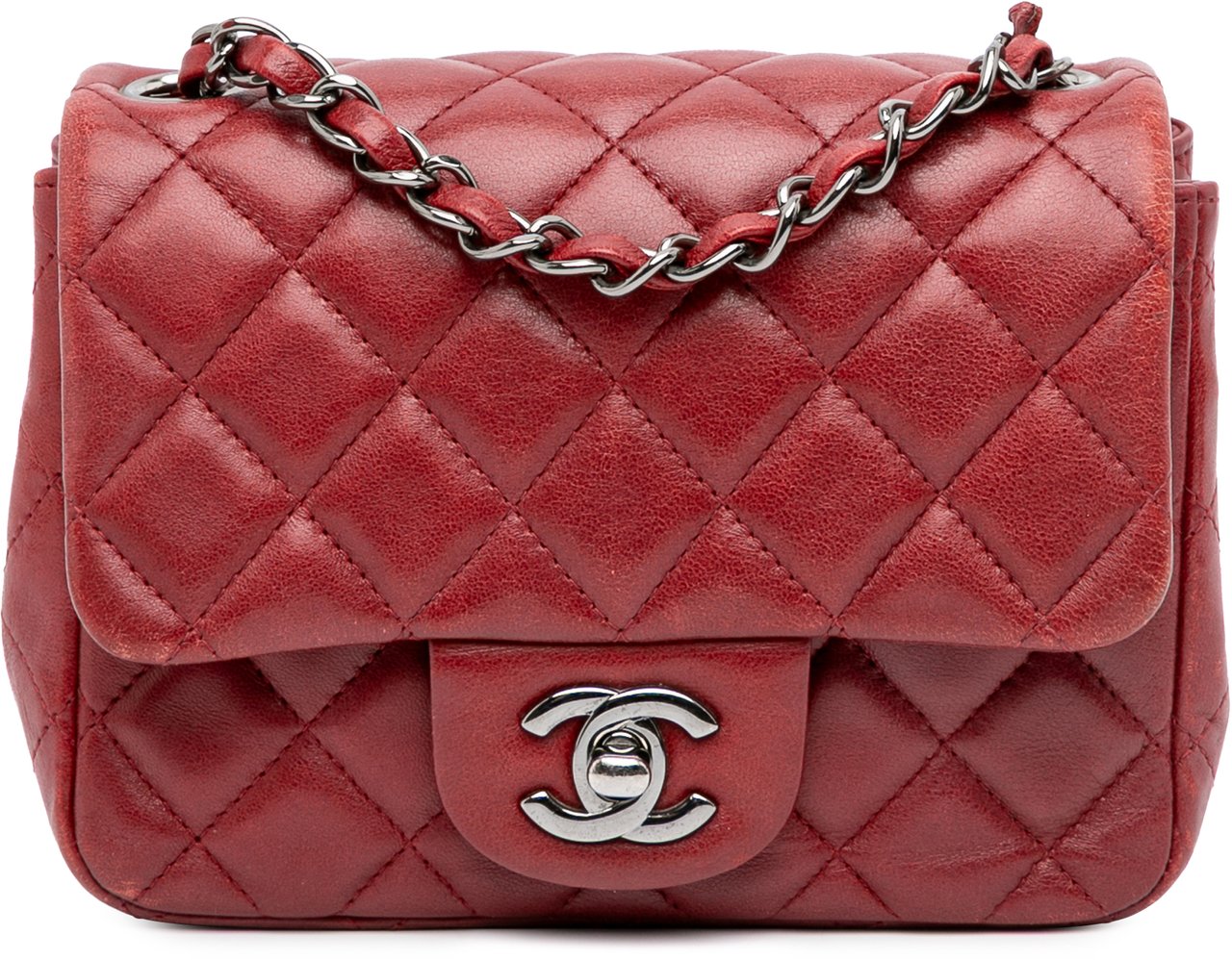 Chanel Mini Square Classic Lambskin Single Flap Rood