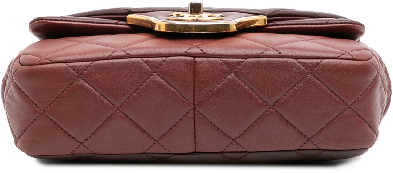 Chanel CC Tricolor Quilted Lambskin Double Flap Rood