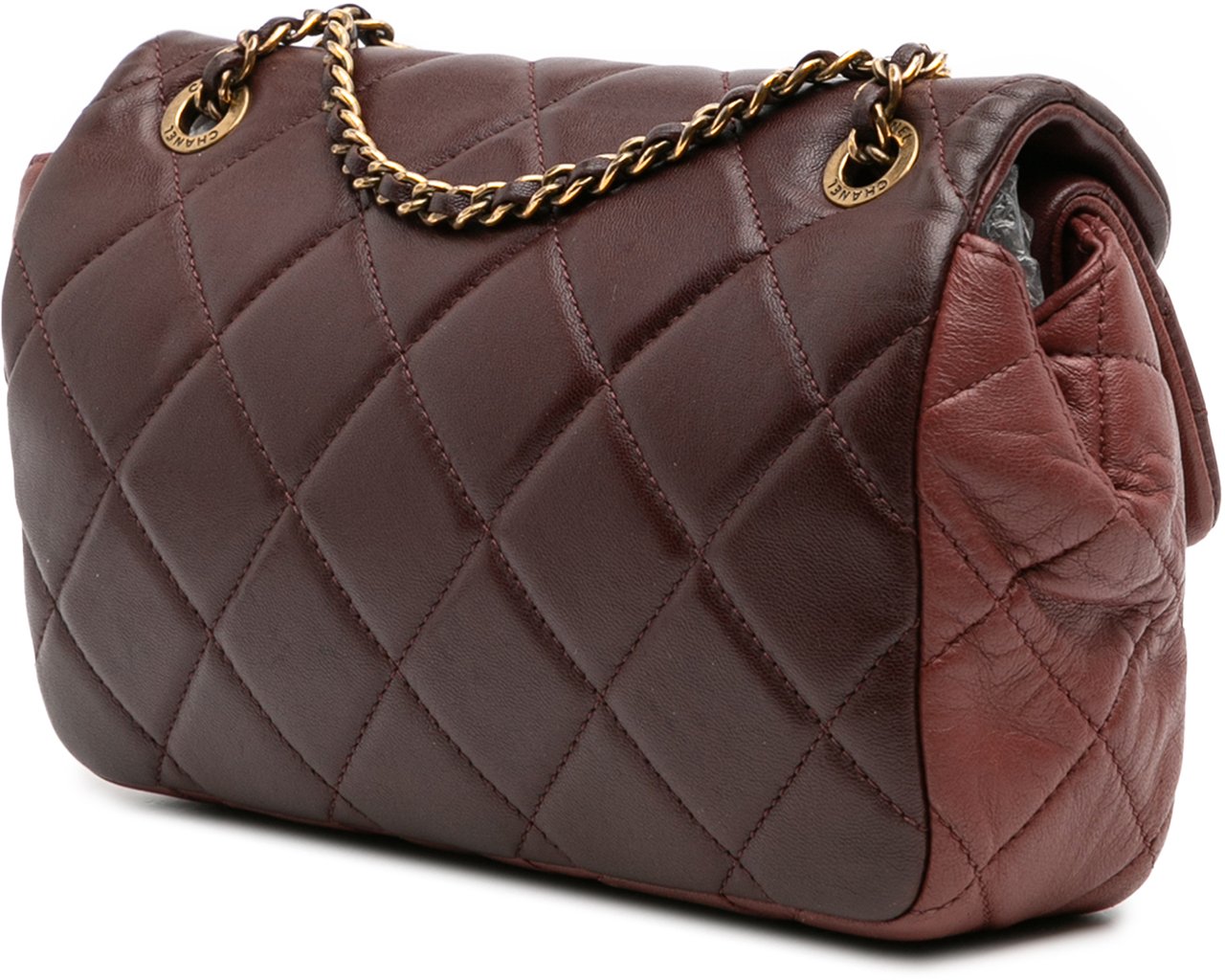 Chanel CC Tricolor Quilted Lambskin Double Flap Rood