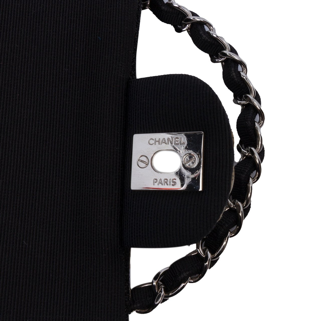 Chanel Medium Classic Ribbon Tweed Double Flap Wit