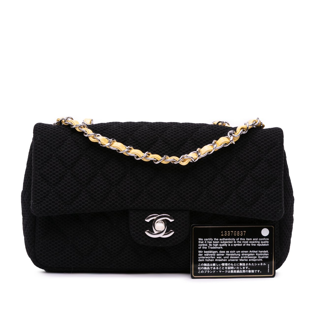 Chanel Medium Classic Mesh Single Flap Zwart