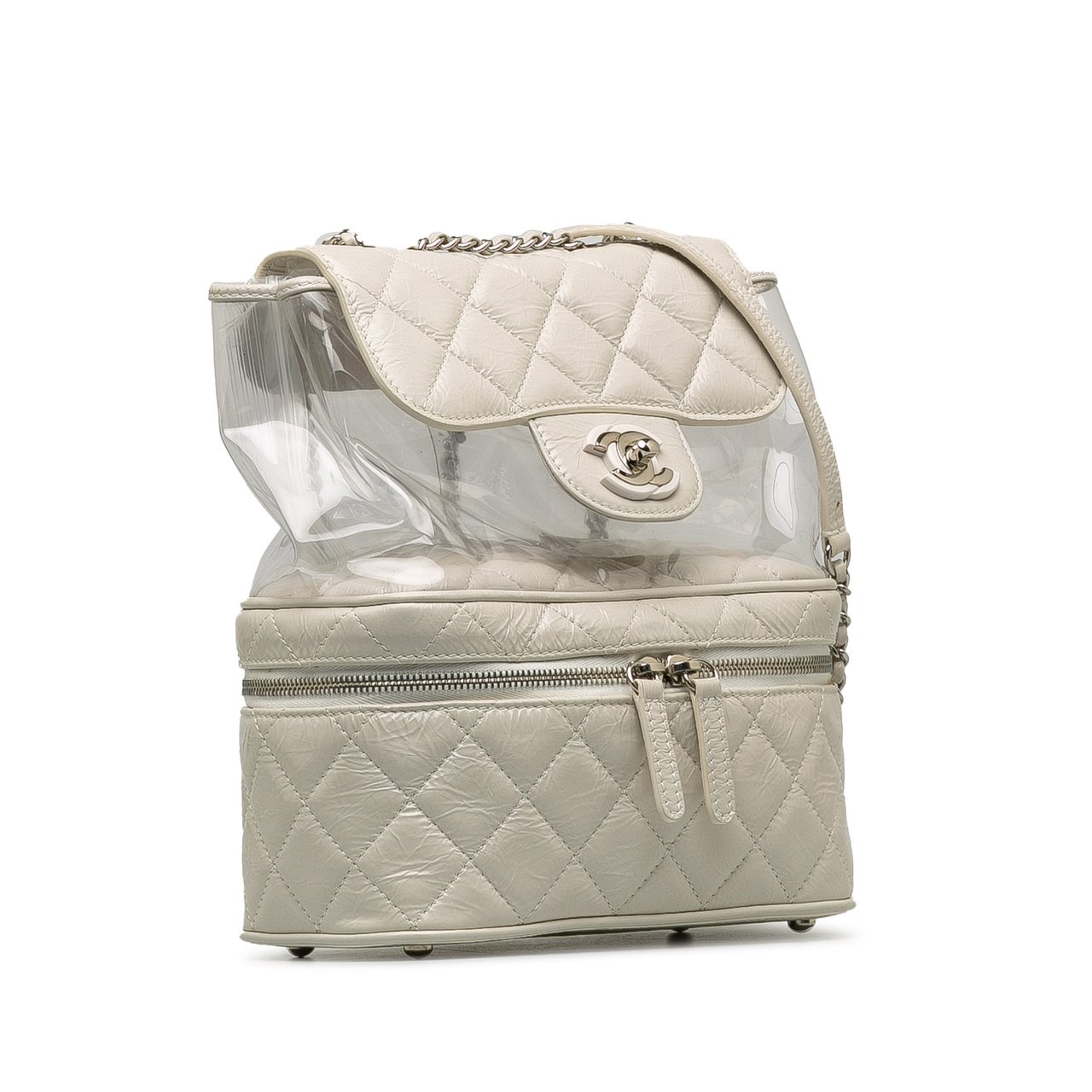 Chanel Quilted Lambskin and PVC Aquarium Backpack Wit