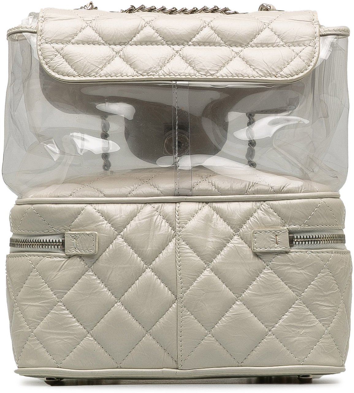 Chanel Quilted Lambskin and PVC Aquarium Backpack Wit