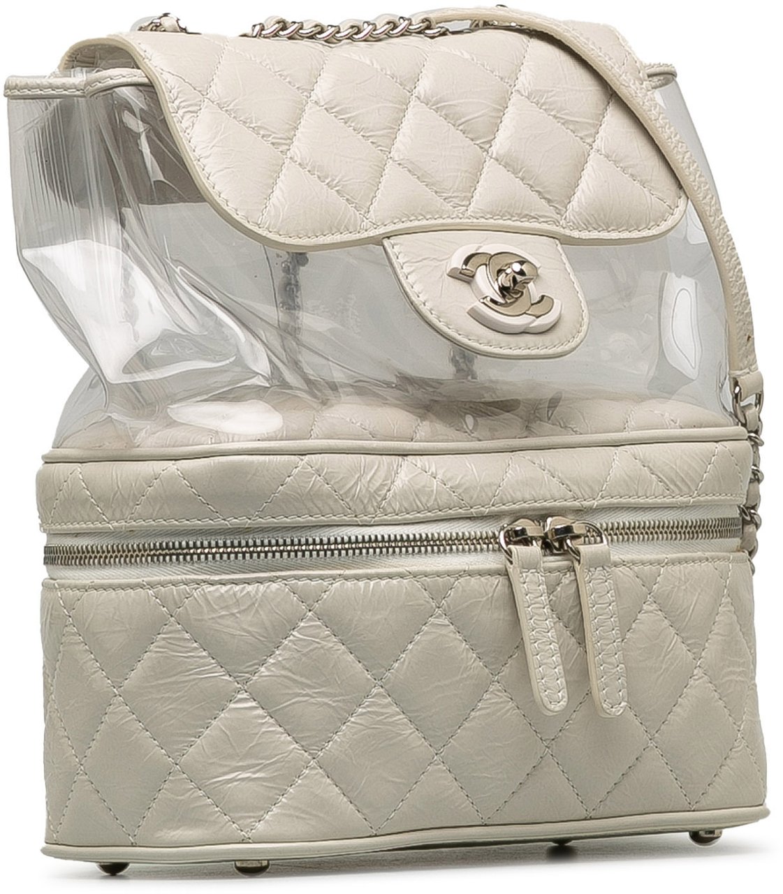 Chanel Quilted Lambskin and PVC Aquarium Backpack Wit