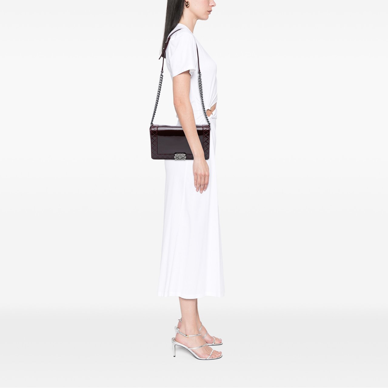 Chanel Medium Patent Boy Reverso Flap Rood