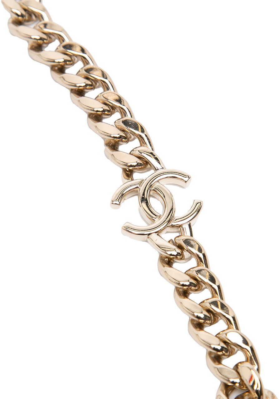 Chanel CC Quilted Lambskin Coco Card Holder on Chain Paars