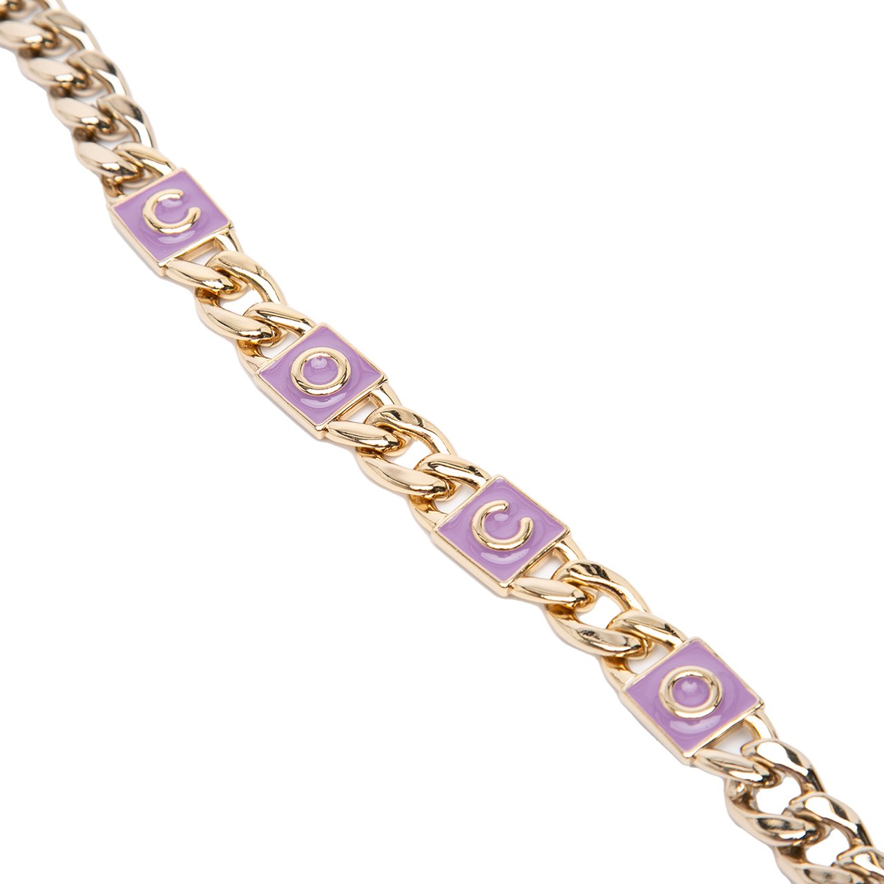 Chanel CC Quilted Lambskin Coco Card Holder on Chain Paars
