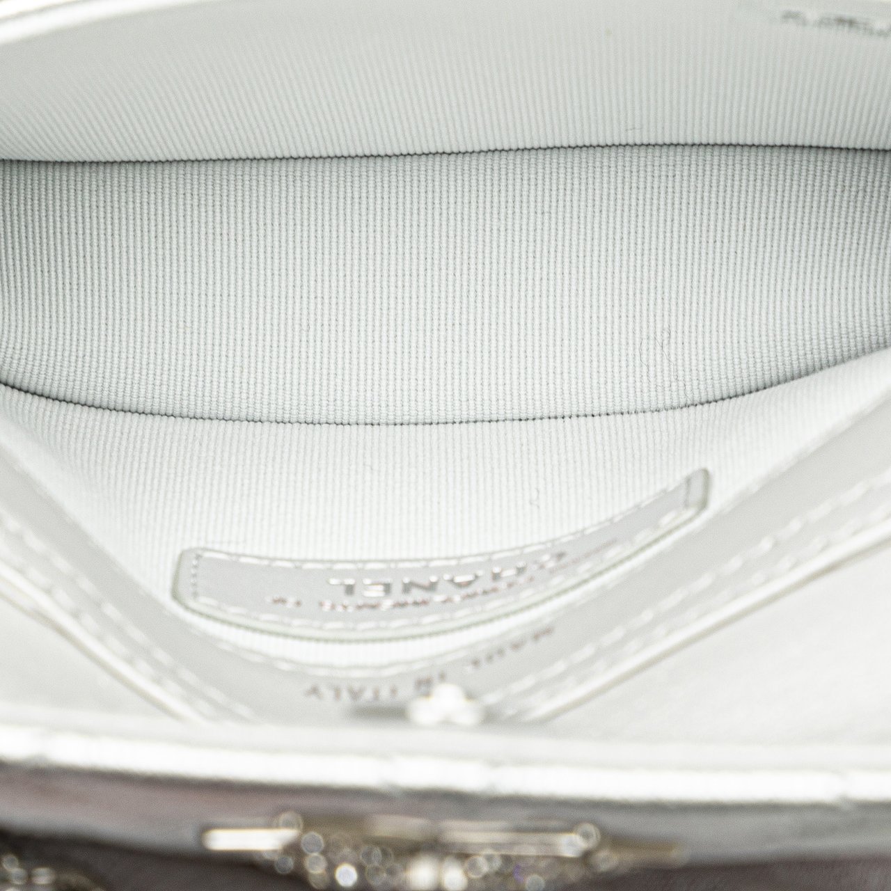 Chanel Metallic Lambskin Crystal Star Chain Belt Bag Zilver