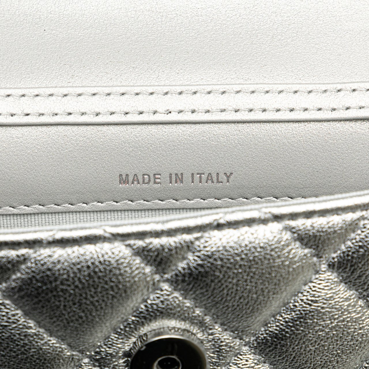 Chanel Metallic Lambskin Crystal Star Chain Belt Bag Zilver