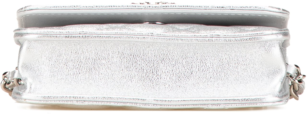 Chanel Metallic Lambskin Crystal Star Chain Belt Bag Zilver