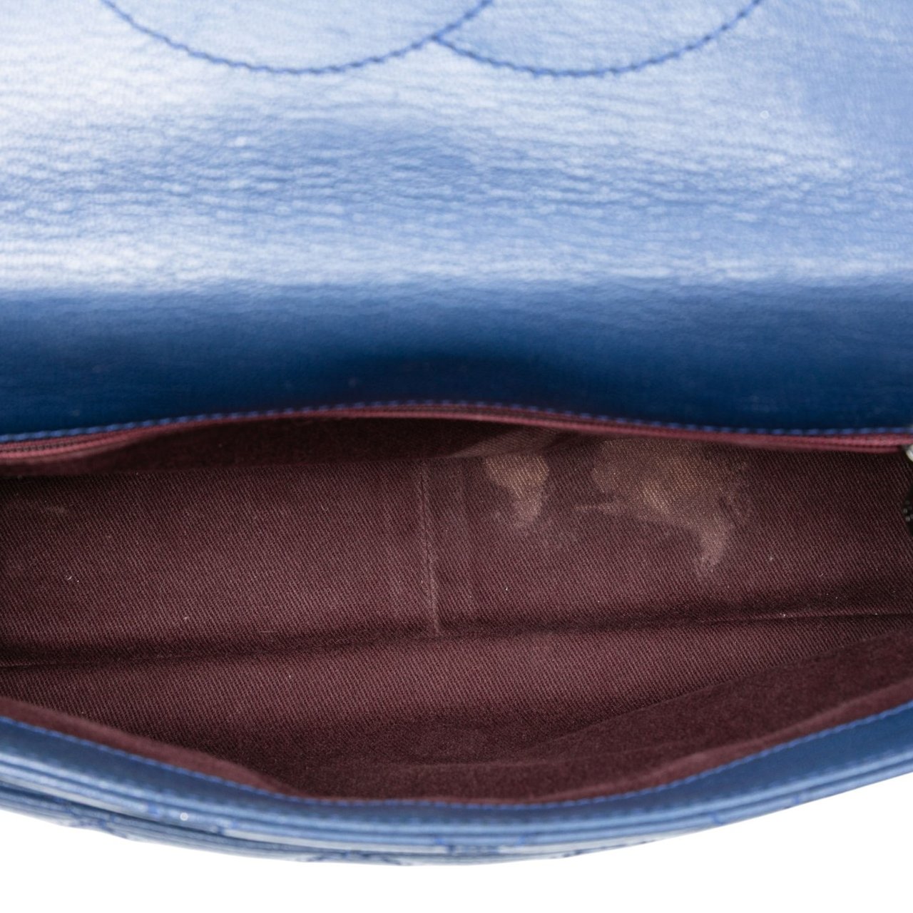 Chanel Large Quilted Goatskin Double Carry Waist Chain Flap Blauw