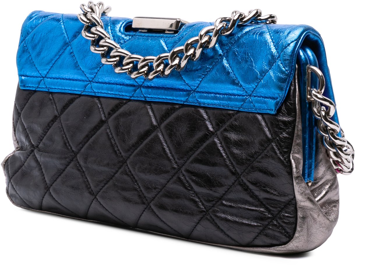 Chanel Multicolor Quilted Metallic Calfskin Modern Chain Flap Frame Bag Divers
