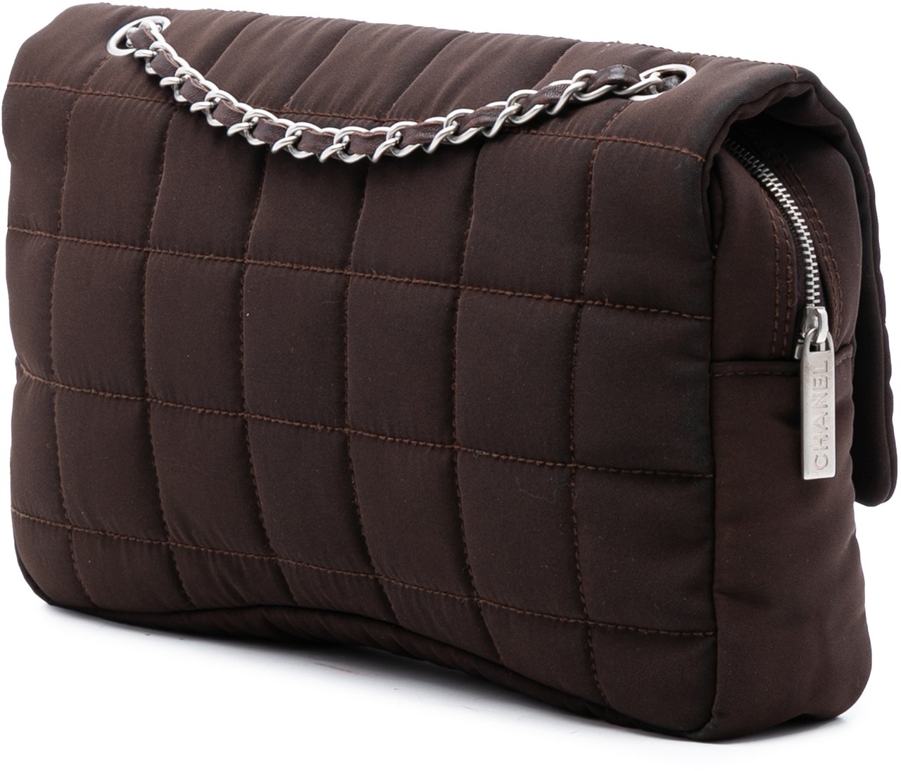 Chanel Medium Nylon Chocolate Bar Camera Flap Bruin