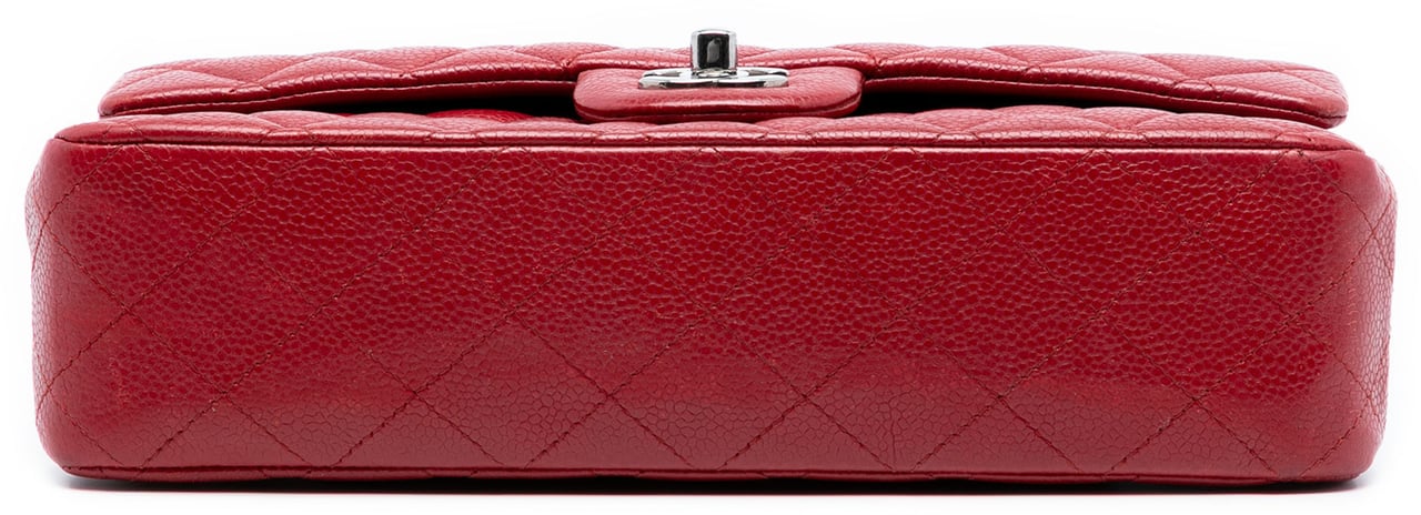 Chanel Medium Classic Caviar Double Flap Rood