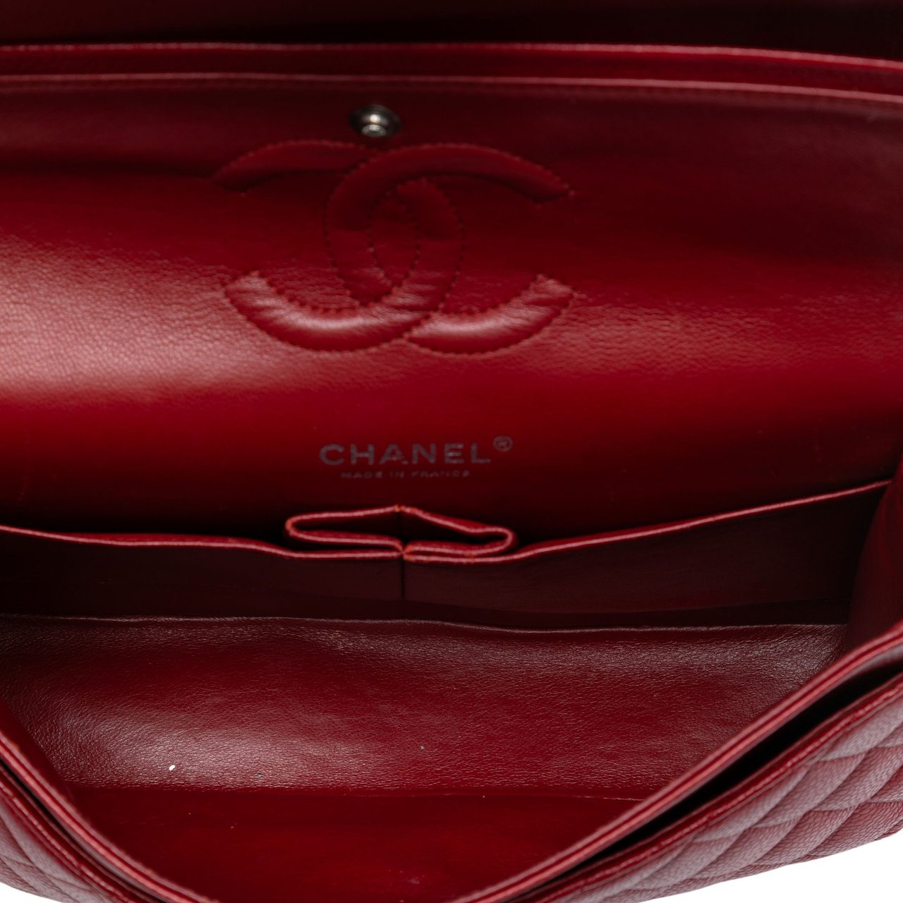 Chanel Medium Classic Caviar Double Flap Rood