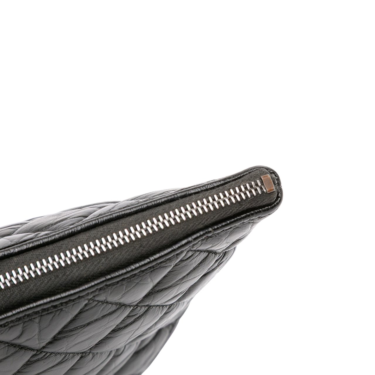 Chanel Large Aged Calfskin Gabrielle O Case Clutch Zwart