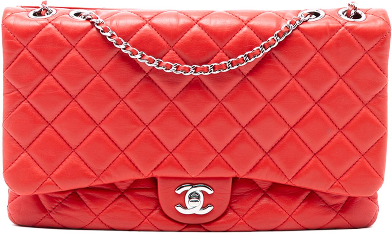Chanel Jumbo Quilted Calfskin Tender Touch Flap Rood