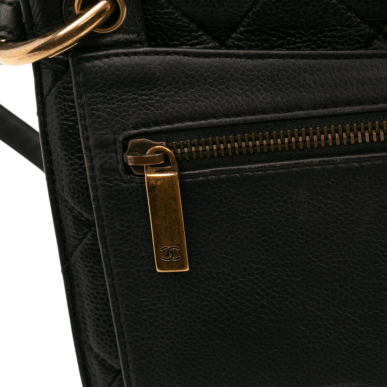 Chanel Jumbo CC Quilted Caviar Chunky Chain Flap Zwart