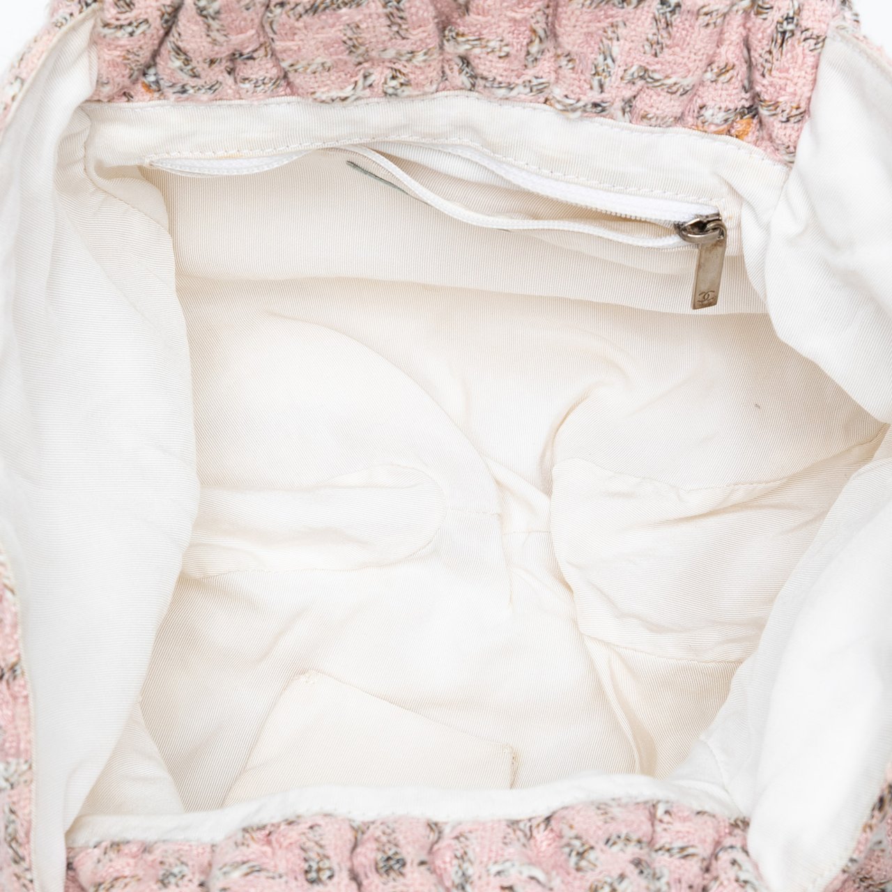 Chanel Tweed Boucle Knitting Top Handle Bag Roze