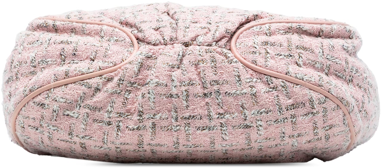 Chanel Tweed Boucle Knitting Top Handle Bag Roze