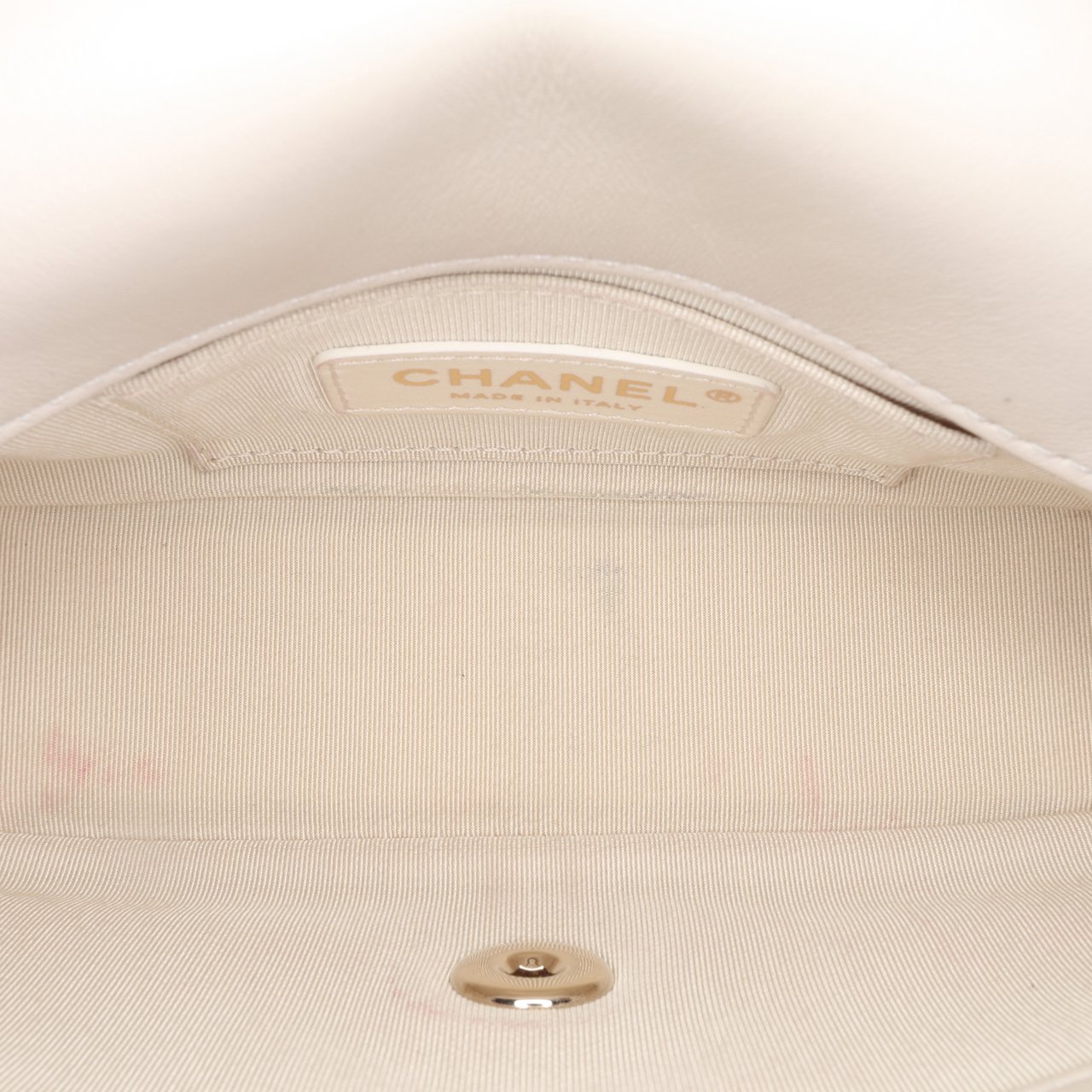 Chanel Medium Lambskin Twist Chain Enamel CC Flap Bruin