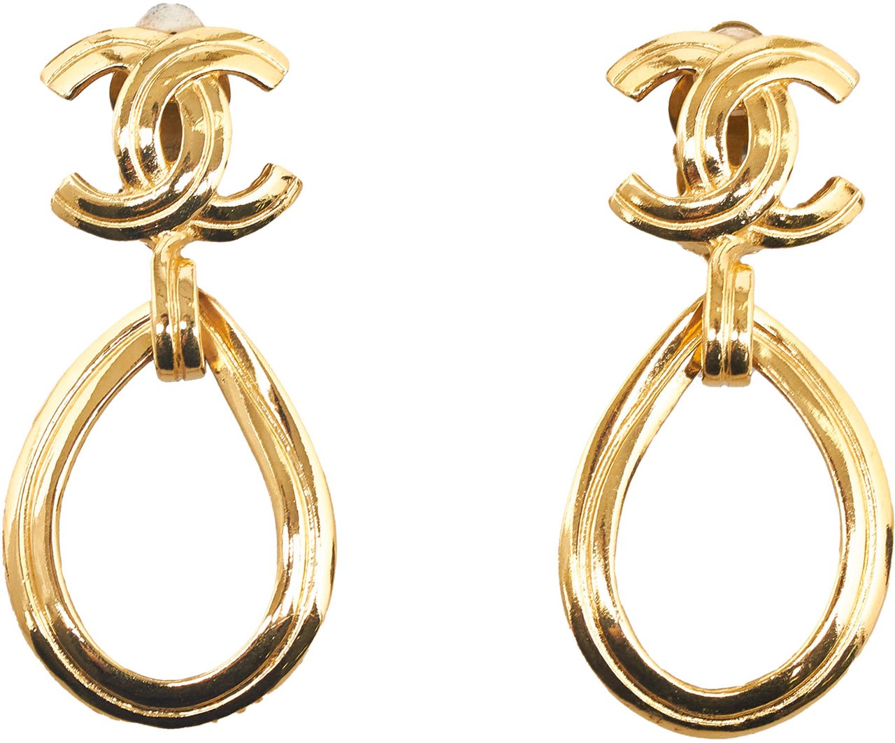 Chanel CC Drop Earrings Goud