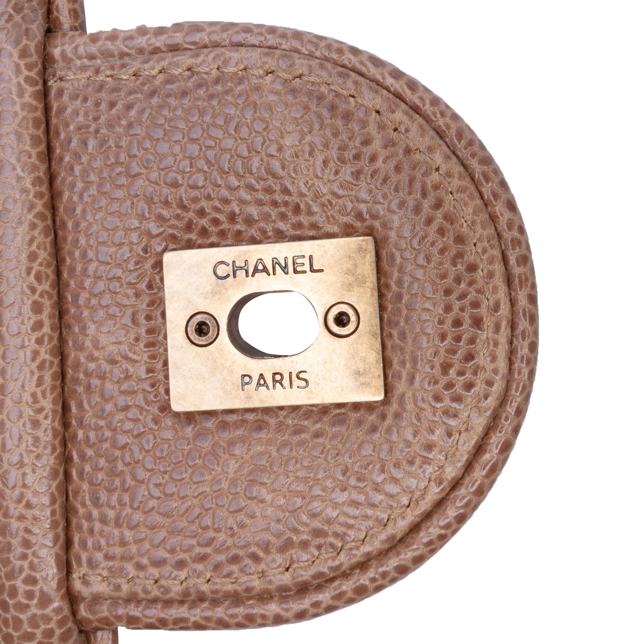 Chanel Large Quilted Glazed Caviar Shiva Flap Bruin