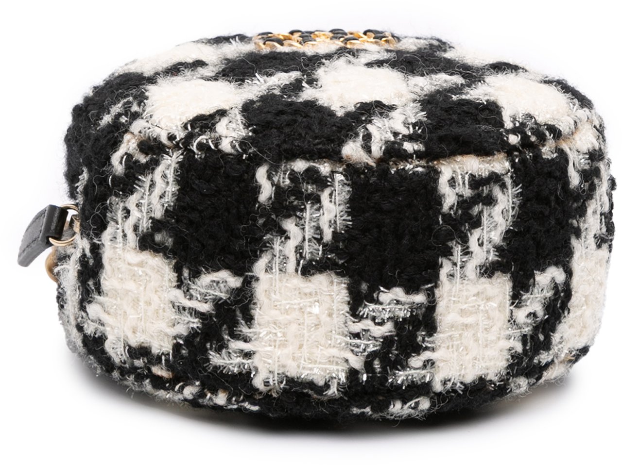 Chanel Tweed 19 Round Clutch with Chain and Coin Purse Wit