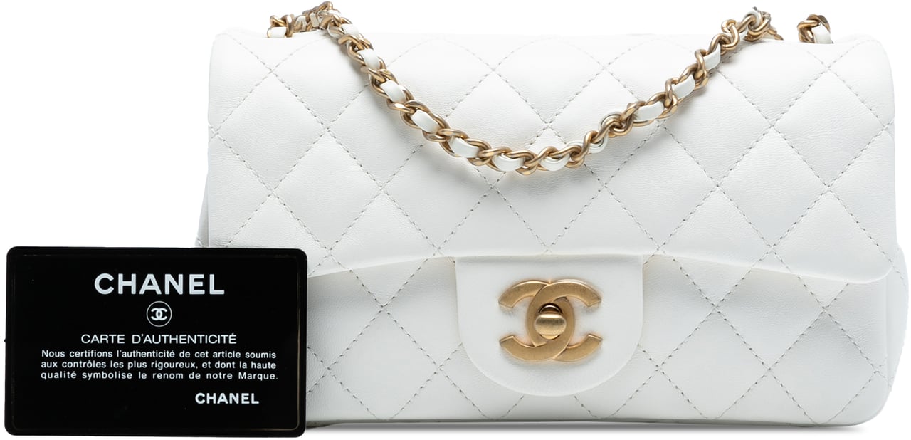 Chanel Mini Rectangular Classic Lambskin Romance Single Flap Wit