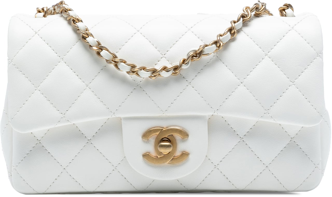 Chanel Mini Rectangular Classic Lambskin Romance Single Flap Wit