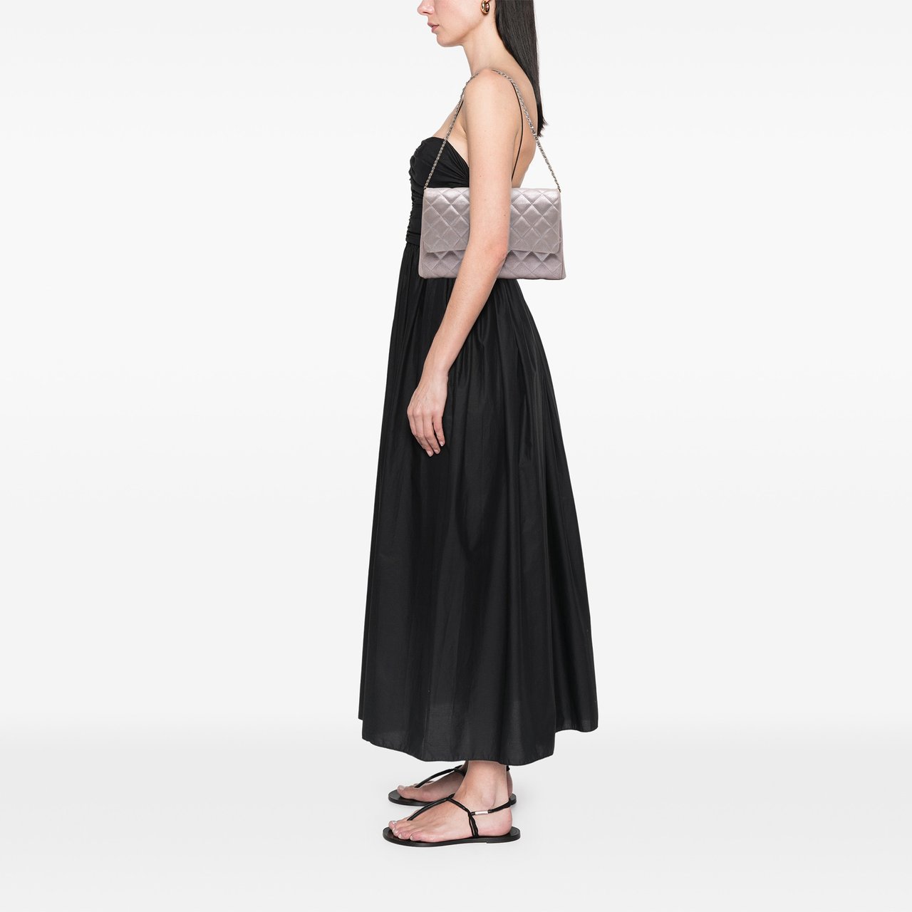 Chanel CC Quilted Iridescent Calfskin Clutch with Chain Roze