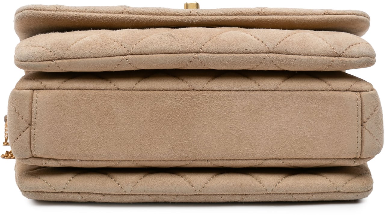 Chanel Mini Quilted Velvet Precious Buttons Chain Flap Bruin