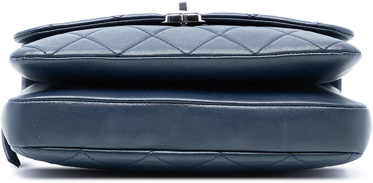 Chanel CC Quilted Calfskin Zipped Flap Blauw
