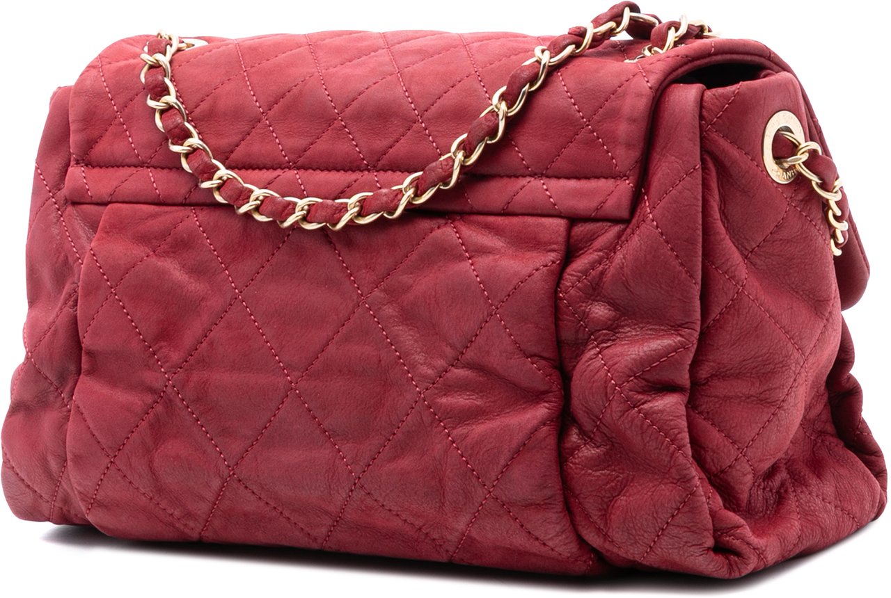 Chanel Large Aged Calfskin Chic Quilt Flap Rood
