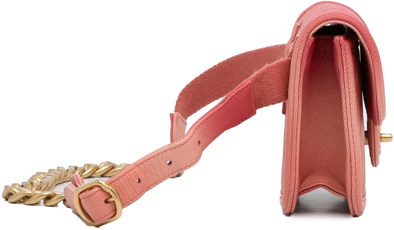 Chanel Caviar Sunset On The Sea Flap Belt Bag Roze